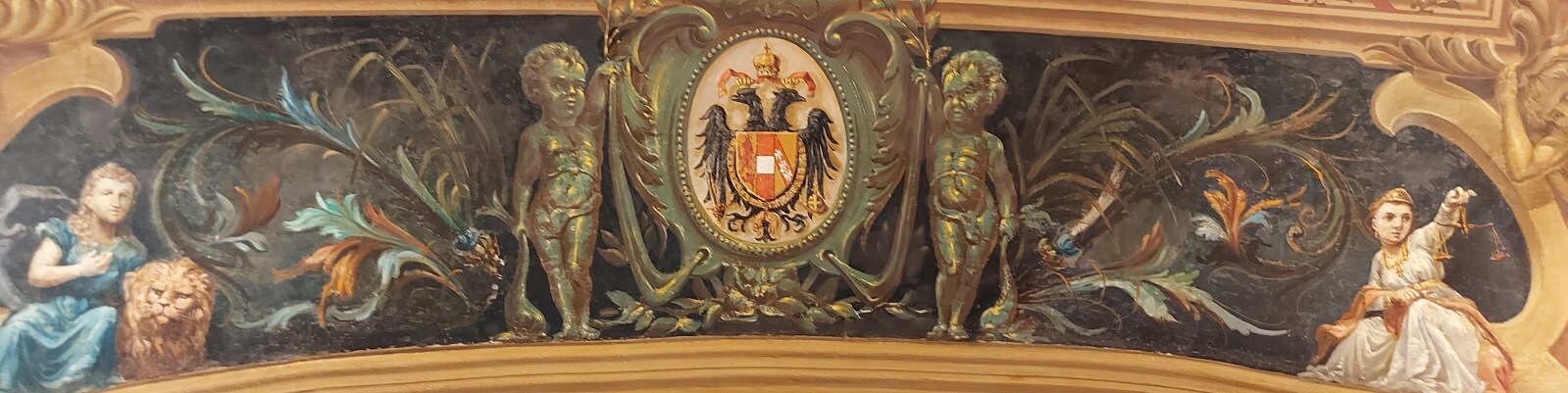 באנר סמלי אצולה כנסייה אוסטרית ירושלים