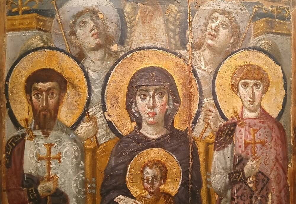Oldest Icon of Mary and Angels. Sinai 6th Century